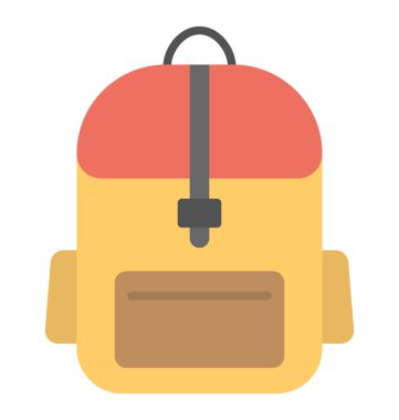 Bir çanta, sırt çantası için düz vektör simge grafik gösterimi