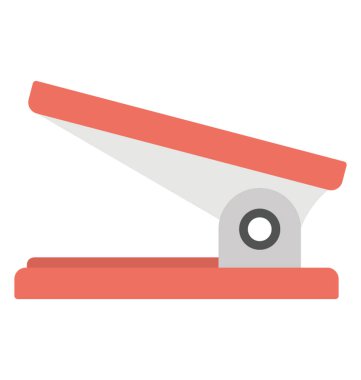 Bir aracı düz vektör simgesi tasarım kağıtları birbirine bağlamak için zımba denilen