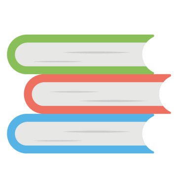 Bir yığın kitap veya kitap yığını düz simgesi 