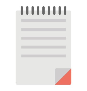 Düz tasarım basit not defteri defteri vektör simgesi 