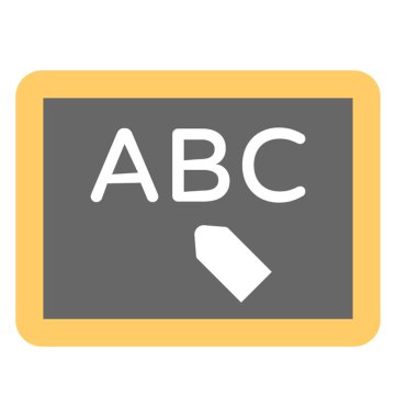 Abc ile bir tahta düz vektör simge tasarım