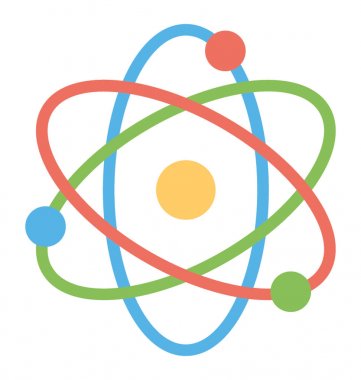 Atomik sembolü. Kimyasal bağ veya moleküler yapısı, düz vektör simgesi 
