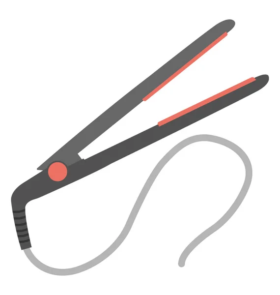 Une Icône Vectorielle Plate Lisseur Cheveux Électrique — Image vectorielle
