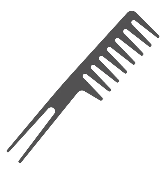 针尾梳的平面矢量图标 用于在切割和造型时制作头发部分 — 图库矢量图片