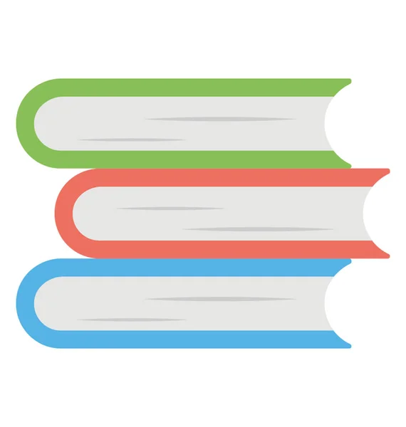 Flache Ikone Eines Bücherstapels Oder Bücherstapels — Stockvektor