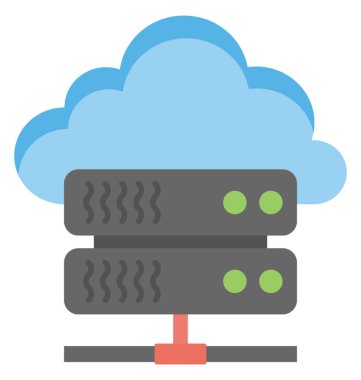 Bulut depolama düz vektör tasarım simgesi 