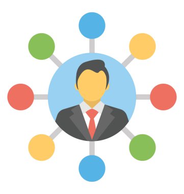 Kullanıcı bağlantı bayraklarında sosyal ağ düz tasarım simgesi