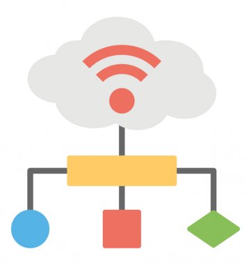Bir wifi bulut ile bağlantı düz tasarım simgesi