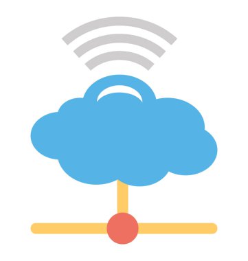 Bir wifi bulut ile bağlantı düz tasarım simgesi