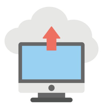 Online veri yedekleme Hizmetleri kavramının düz tasarım simgesi