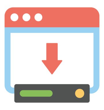 Düz tasarım simgesi Web dosya kavramı İndiriyor