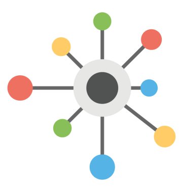 Birden çok bağlantı veya bağlantıları işareti, düz simgesi