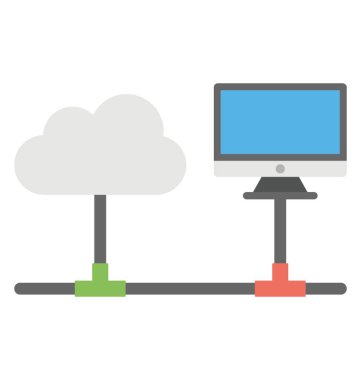 Bir bulut ve bilgisayar monitör ağ işaretiyle bulut bilgi işlem Ağ kavramı