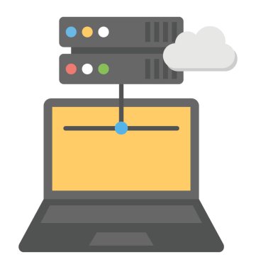 Sunucuları web hosting kavramı temsil eden bir düz yaratıcı simgesi