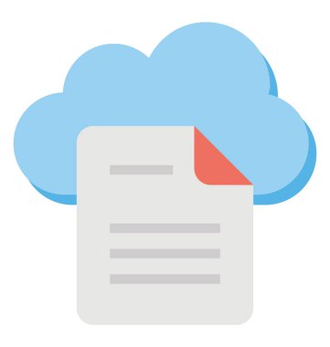 Belge depolama kavramı düz tasarım bulut esaslı