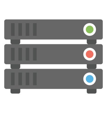 Veritabanı sunucusu, veri merkezi temsil eden bir düz simgesi