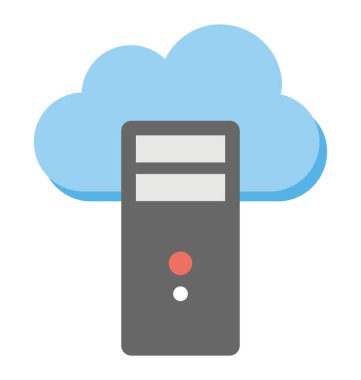 Bulut sunucu, düz simgesini grafik bir görüntüsünü