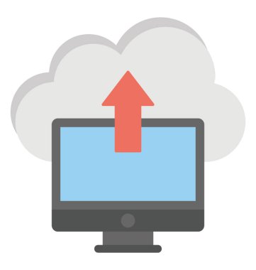 Online veri yedekleme sunucusu düz tasarım simgesi