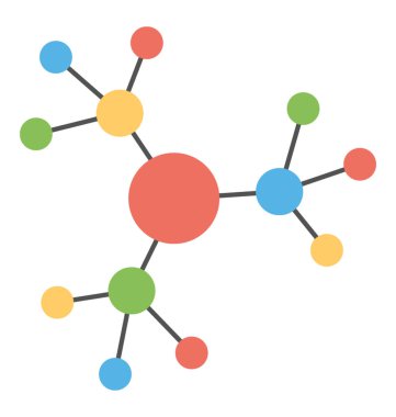 Paylaşılan bağlantıları bir grafik düz simgesi 