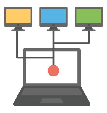 Bir paylaşılan paylaşılan sistem veya bilgisayar yönetici düz simgesi