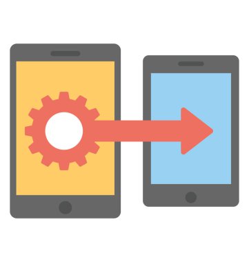 Hareket eden hotspot veya mobil veri düz vektör simge paylaşımı