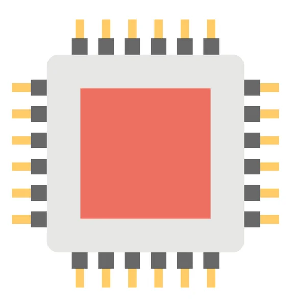 Platt Designikon Dator Chip — Stock vektor