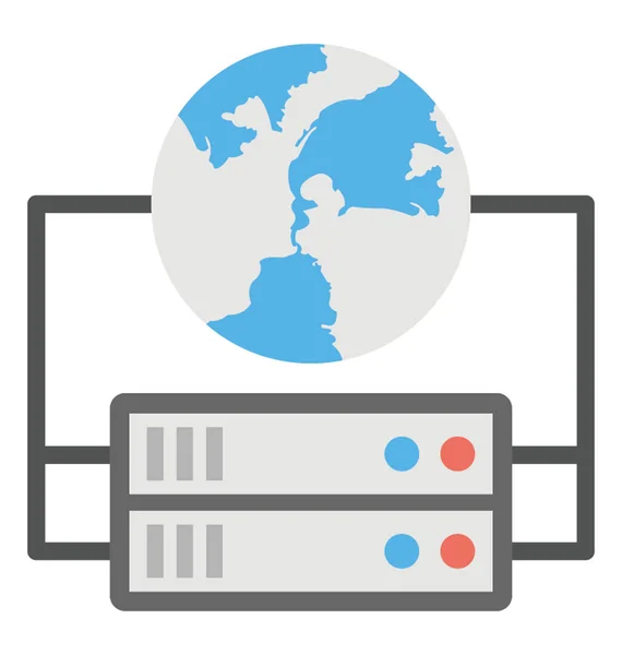 Mundial Alojamiento Web Icono Vector Plano — Archivo Imágenes Vectoriales