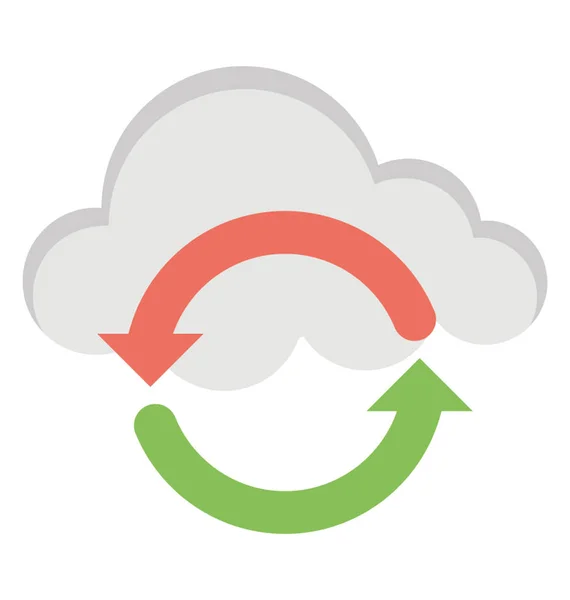 Cloud Computing Cyclus Platte Ontwerp Pictogram — Stockvector