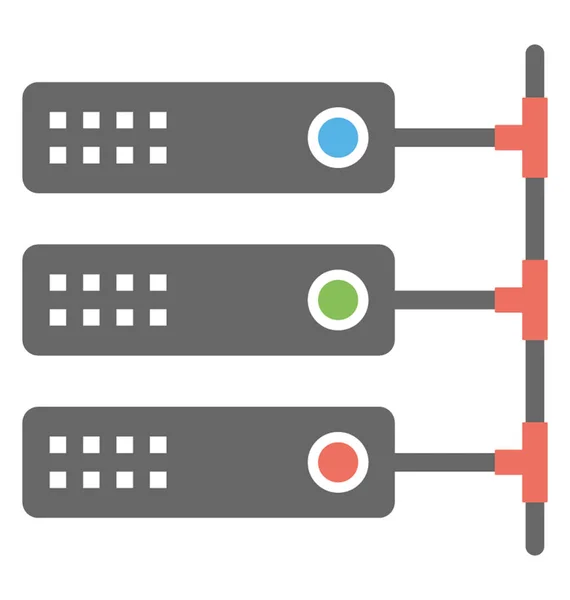 Ein Flaches Design Symbol Für Datenbank Server Netzwerke — Stockvektor