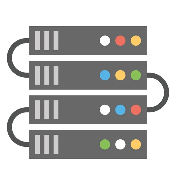 Ein Web Unterstützender Server Für Die Datenspeicherung Flaches Design Symbol — Stockvektor