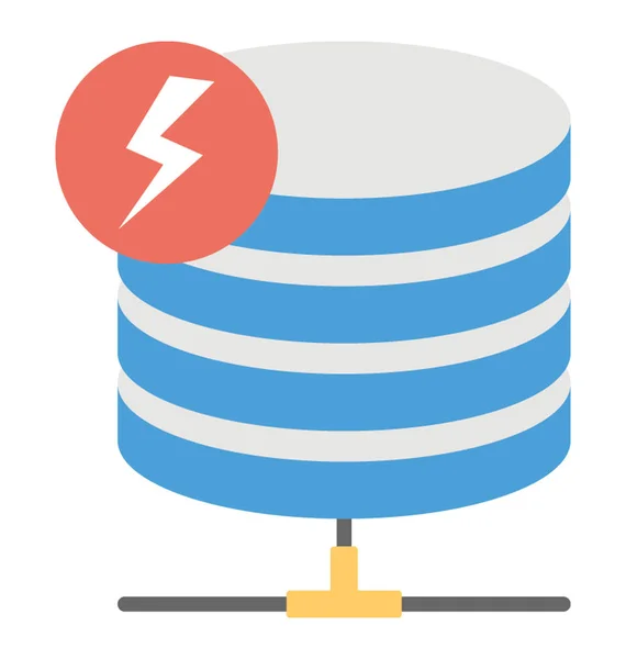 Ícone Design Plano Poderoso Ícone Vetor Plano Banco Dados — Vetor de Stock