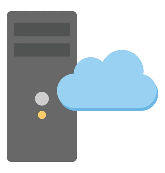 Icono Vector Plano Del Servicio Basado Nube — Archivo Imágenes Vectoriales