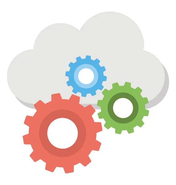 Cloud Management Cloud Configuration Flat Vector Icon — Stock Vector