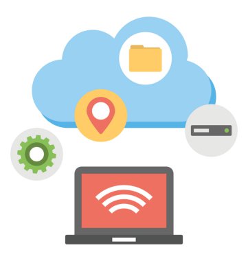 Düz tasarım simgesi bulut Hizmetleri