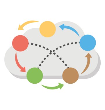 Bulut bilgi işlem kavramı, bulut ağ düz simgesi