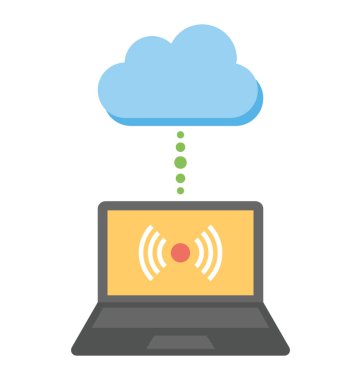 Bulut bulut bağlantı kavramı dizüstü için bağlantı