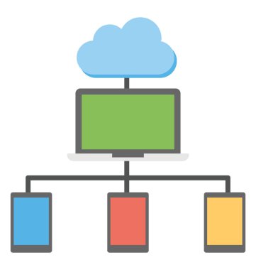 Android cep telefonu için bağlı bulut server bulut Hizmetleri kavramı 