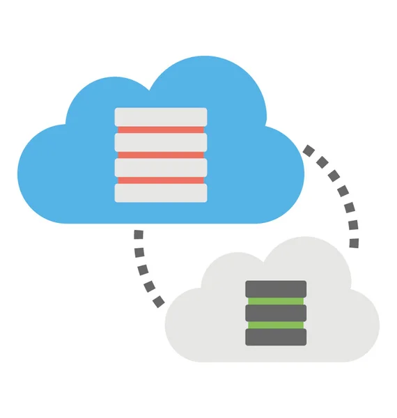 Migration Données Des Serveurs Sql Dans Une Icône Design Plat — Image vectorielle