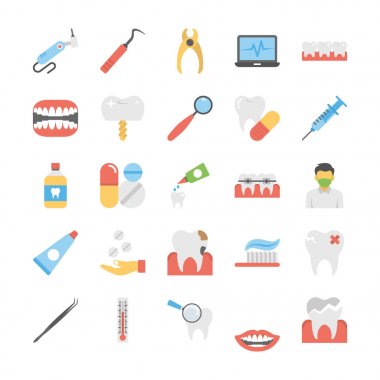 Diş simgeler kümesi düz simgeler