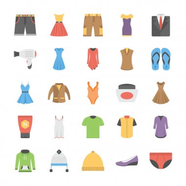 A Vector Icons Set Of Fashion In Flat Design  clipart