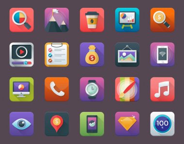 İş ve Finans App Icons Set 