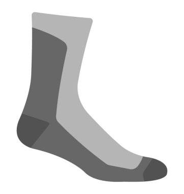 Adam ayak gri ve siyah çorap, düz vektör simge giyiyor 