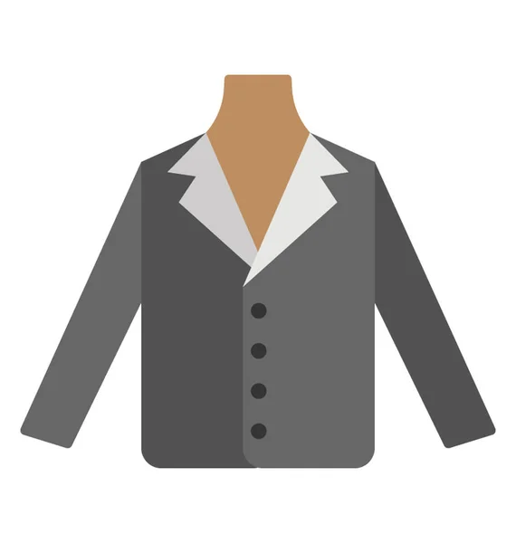 一个女人的夹克在假的 平面矢量图标 — 图库矢量图片