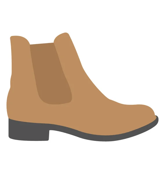 Cowboy Ankle Shoe Men Flat Vector Icon — Stock Vector