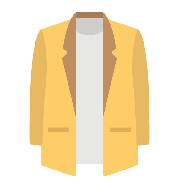 Blazer Amarillo Para Mujeres Icono Vector Plano — Archivo Imágenes Vectoriales