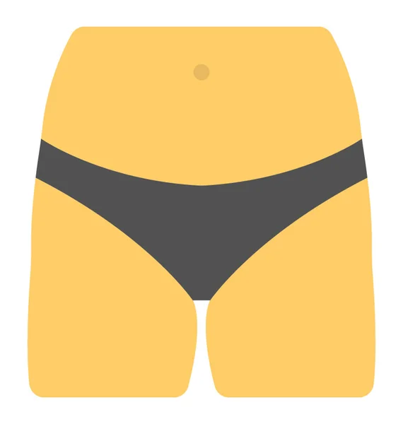 Pantie Sous Vêtements Pour Femmes Icône Vectorielle Plate — Image vectorielle