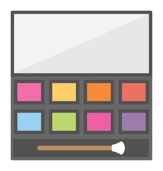 Eyeshadows Palette Flat Vector Icon — Stock Vector