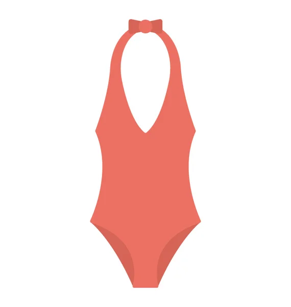 Badeanzug Mit Roter Farbe Flaches Vektorsymbol — Stockvektor