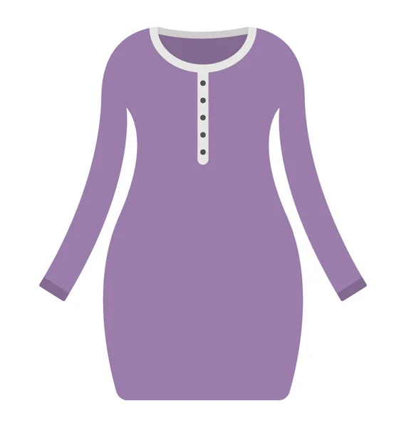 全袖紫色女式上衣 平面矢量图标 — 图库矢量图片