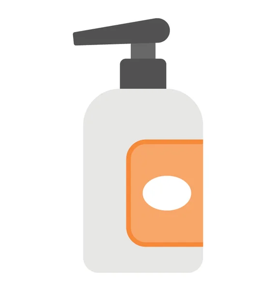 Köpük Yıkama Sıvı Sabun Düz Vektör Simgesi — Stok Vektör